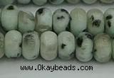 CRB2852 15.5 inches 6*10mm rondelle sesame jasper beads