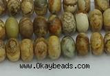 CRB2855 15.5 inches 4*6mm rondelle picture jasper beads