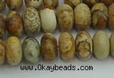 CRB2857 15.5 inches 6*10mm rondelle picture jasper beads