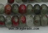 CRB2872 15.5 inches 6*10mm rondelle blood jasper beads