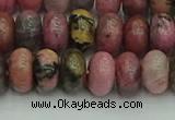 CRB2887 15.5 inches 6*10mm rondelle rhodonite beads wholesale