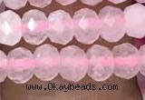 CRB3001 15.5 inches 4*6mm faceted rondelle rose quartz beads