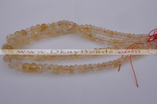 CRB302 15.5 inches 5*8mm - 10*14mm faceted rondelle citrine beads