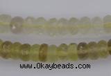 CRB303 15.5 inches 5*8mm - 10*14mm faceted rondelle lemon quartz beads