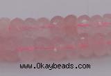 CRB304 15.5 inches 5*8mm - 10*14mm faceted rondelle rose quartz beads