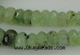 CRB305 5*8mm - 10*14mm faceted rondelle green rutilated quartz beads