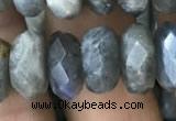 CRB3051 15.5 inches 6*12mm faceted rondelle labradorite beads