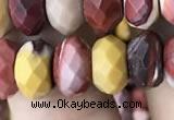 CRB3055 15.5 inches 6*10mm faceted rondelle mookaite beads