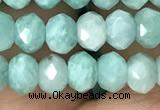 CRB3071 15.5 inches 4*6mm faceted rondelle amazonite gemstone beads