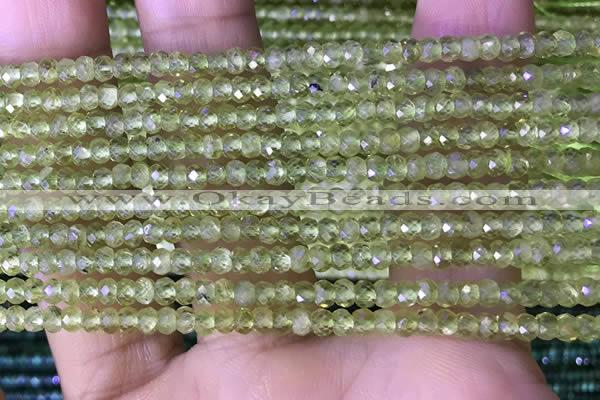 CRB3115 15.5 inches 2*3mm faceted rondelle tiny peridot beads