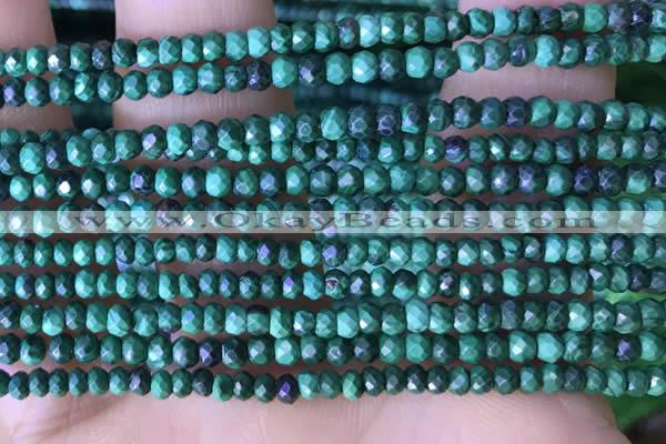 CRB3128 15.5 inches 2*3mm faceted rondelle tiny malachite beads