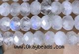 CRB3141 15.5 inches 2.5*4mm faceted rondelle tiny white moonstone beads