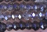 CRB3152 15.5 inches 2.5*4mm faceted rondelle tiny smoky quartz beads