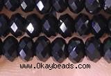 CRB3180 15.5 inches 2.5*4mm faceted rondelle tiny black spinel beads