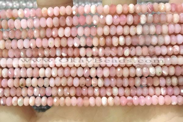 CRB3202 15.5 inches 2.5*4mm faceted rondelle pink opal beads