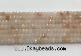 CRB3217 15.5 inches 4*6mm faceted rondelle pink aventurine jade beads wholesale