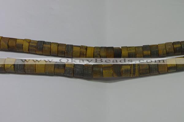 CRB326 15.5 inches 8*12mm tyre matte yellow tiger eye beads