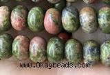 CRB4037 15.5 inches 4*6mm rondelle unakite beads wholesale