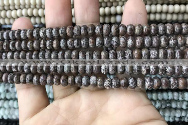 CRB4045 15.5 inches 4*6mm rondelle Chinese snowflake obsidian beads