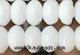 CRB4113 15.5 inches 5*8mm faceted rondelle white porcelain beads