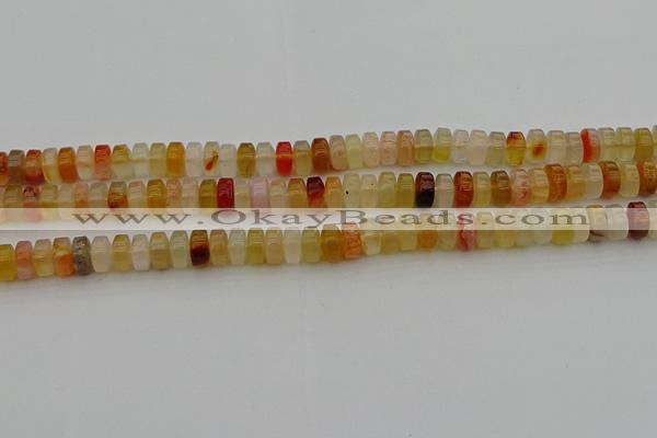 CRB413 15.5 inches 5*8mm rondelle yellow agate beads wholesale