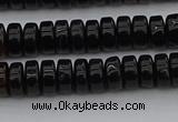 CRB418 15.5 inches 5*8mm rondelle black agate beads wholesale