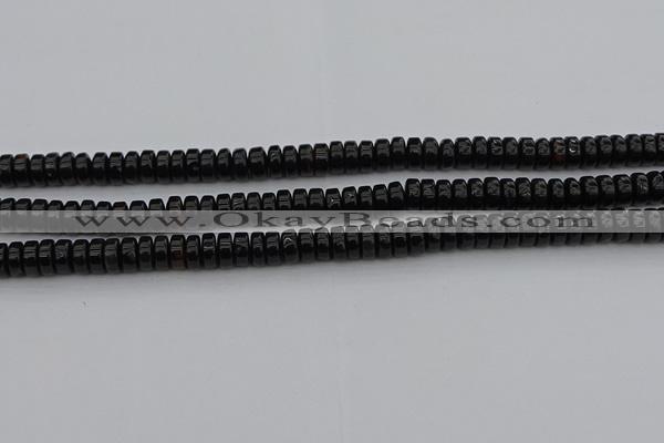 CRB418 15.5 inches 5*8mm rondelle black agate beads wholesale