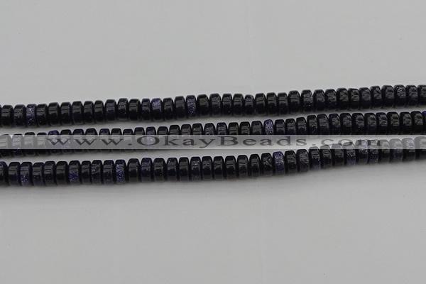 CRB420 15.5 inches 5*8mm rondelle blue goldstone beads wholesale