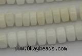 CRB423 15.5 inches 5*8mm rondelle white porcelain beads wholesale