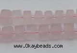 CRB451 15.5 inche 6*10mm tyre matte rose quartz gemstone beads