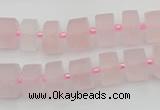 CRB452 15.5 inche 7*11mm tyre matte rose quartz gemstone beads