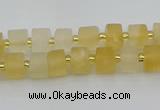 CRB453 15.5 inche 5*8mm tyre matte citrine gemstone beads