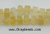 CRB454 15.5 inche 6*10mm tyre matte citrine gemstone beads