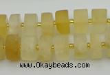 CRB455 15.5 inche 8*12mm tyre matte citrine gemstone beads