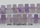 CRB456 15.5 inche 5*8mm tyre matte amethyst gemstone beads