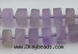 CRB458 15.5 inche 8*12mm tyre matte amethyst gemstone beads