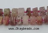 CRB460 15.5 inche 6*10mm tyre matte strawberry quartz gemstone beads