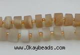 CRB462 15.5 inche 5*8mm tyre matte moonstone gemstone beads