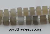 CRB466 15.5 inche 6*10mm tyre matte grey moonstone gemstone beads