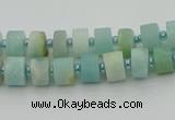 CRB468 15.5 inche 5*8mm tyre matte amazonite gemstone beads