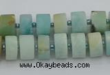 CRB470 15.5 inche 8*12mm tyre matte amazonite gemstone beads