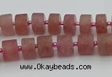 CRB478 15.5 inches 6*10mm tyre strawberry quartz beads wholesale