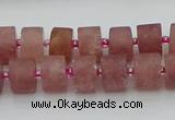 CRB479 15.5 inches 7*12mm tyre strawberry quartz beads wholesale