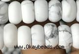 CRB5000 15.5 inches 4*6mm rondelle matte white howlite beads wholesale