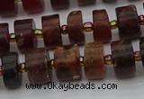 CRB506 15.5 inches 6*10mm tyre orange garnet beads wholesale