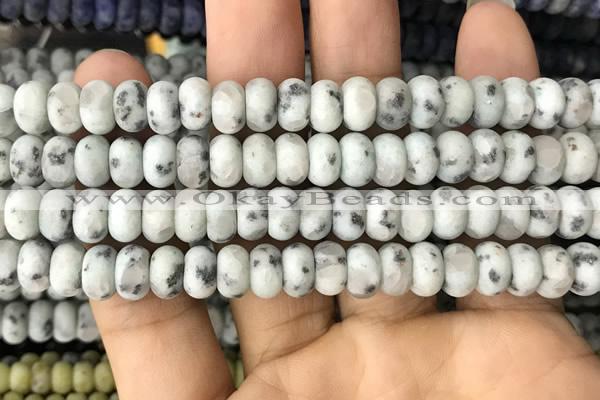 CRB5060 15.5 inches 5*8mm rondelle matte sesame jasper beads