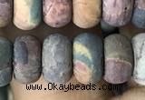 CRB5062 15.5 inches 5*8mm rondelle matte picasso jasper beads