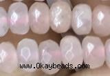 CRB5101 15.5 inches 4*6mm faceted rondelle rose quartz beads