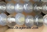 CRB5112 15.5 inches 4*6mm faceted rondelle grey agate beads