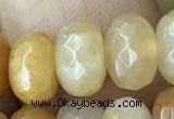 CRB5155 15.5 inches 5*8mm faceted rondelle yellow aventurine beads